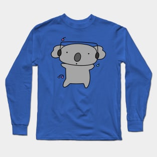 Dancing Headphones Koala Long Sleeve T-Shirt